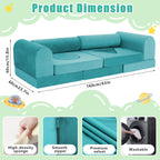 11pcs Modular Kids Play Couch Toddler Sectional Sofa DIY Creativing Convertible Play Fort Foam Play Couch Child Floor Folding Sofa for Playroom Bedroom Living Rooms Furniture(Dark Gray)