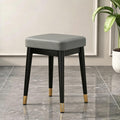 Dining Stool, Dressing Table Stool, Spare Square Chair, Metal Frame Side Chair, Widen The Large Seat Surface, for Small Spaces Home Bedroom Study(Gray)
