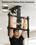 FORGING MOUNT Electric Ceiling TV Mount with Remote, Off-Center VESA Design for 37-86 inch TVs, Holds 110 lbs, VESA 600x600, Heavy Duty Motorized TV Ceiling Mount Flip Down Fits Flat & Pitched Roof