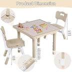 GITAWUSA Toddler Table and Chair Set, Height Adjustable-Upgrade Kids Table and 2 Chairs for Ages 3-8, Multi-Activity Toddler Play Table with Graffiti Desktop for Home/Daycare/Classroom