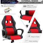 Gaming Chair Office Chair Ergonomic Video Game Chairs Adjustable Reclining Computer Chair with Lumbar Support Armrest Headrest Task Rolling Swivel Chair Game Chair for Adult Teen, Red