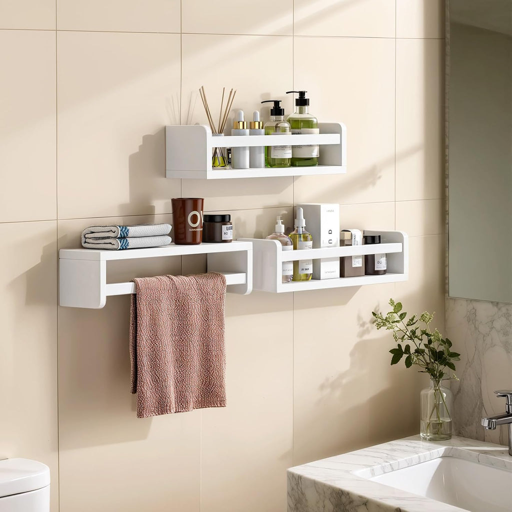 Floating Wall Nursery Book Shelves for Bedrooms Kids 16.5 Inch White Wooden Baby Book Shelf for Kids Rooms Set of 3 Nursery Shelves for Wall Mounted Toddler Bookshelf for Kids Wall