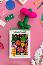 ban.do Ceramic Flower Vase, Wildflower Seeds | Unique Decorative Vase Shaped Like Seed Packet, Colorful Shelf Decor and Organization for Home or Office