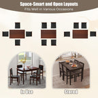 NAFORT 5 Piece Dining Table Set for 4, Farmhouse Solid Wood Kitchen Table Chairs Set of 4, Mid-Century Modern Dinette Set w/Upholstered Dining Chairs, 4 Seat Dining Room Table for Kitchen,Office