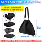 Travel Seat Cushion Carrying Bag Portable Memory Foam Cushion Storage Bag Chair Pad Organizer Drawstring Closure Bag with Adjustable Strap for Stadium Camping Beach Trip