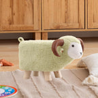 Animal Footstool Footrest Ottoman Soft Non Slip Feet Multifunctional Home Decor Kids Stool for Playroom Indoor Living Rooms, Green