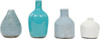Creative Co-Op Blue & Ivory Terracotta Vases (Set of 4 Sizes) (Pack of 3)