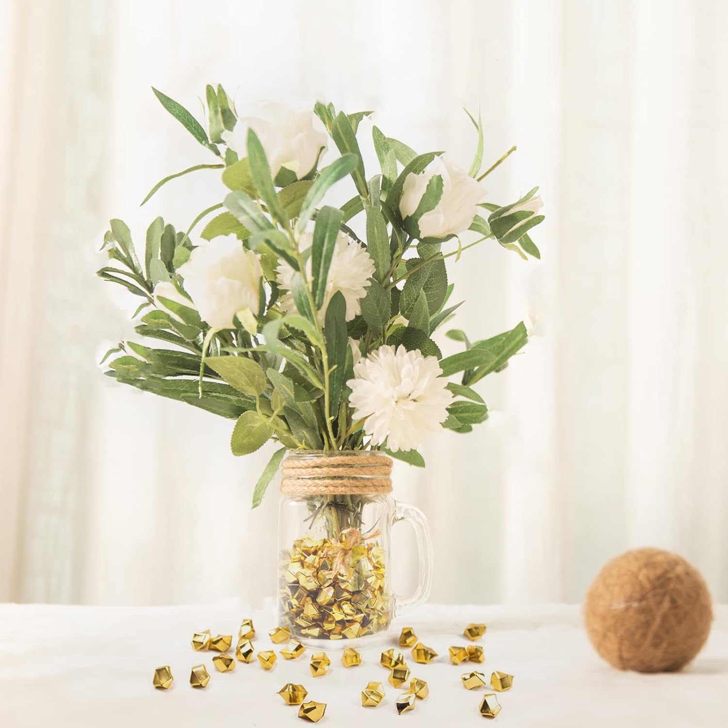 Fake Ice, 16 * 22mm 250 PCS, Golden Acrylic Ice Rocks, Acrylic Ice Cubes Clear Rocks Fake Diamonds Clear Acrylic Vase Filler