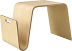 Euro Style Anise End Table | Mid-Century Modern Bentwood Style | Sofa-Side Table for Living Room, Lounge, Bedroom, Nursery, Waiting Areas or Office with Built-in Magazine Storage | Natural Veneer