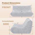 Bean Bag Loveseat Chair Big Sofa Beanbag Chair for Adults Fireside Chair Bean Bag Lounger with Memory Foam Filled for Home,Apartment or Gaming Venue（LGY Plush）