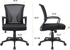 VICTONE Home Office Desk Chair Task Mid Back Mesh Office Chair Ergonomic Swivel Lumbar Support Desk Computer Chair (Black)