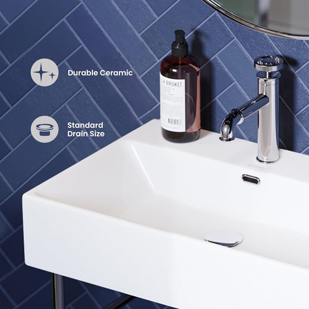 Swiss Madison Well Made Forever SM-CS711, Claire 24" Ceramic Console Sink In Glossy White Basin