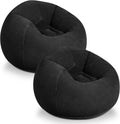 WLIVE 2 Pcs Bean Bag Chair for Kids Adults, Inflatable Chair, No Filler, Comfy, Suit for Dorm Gaming Room Indoor Outdoor, Black