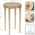 Kate and Laurel Rava Modern Metal Round Side Table, 14 x 14 x 22, Gold, Cast Aluminum Accent Table for Use as Indoor Plant Stand or Living Room Decor Piece