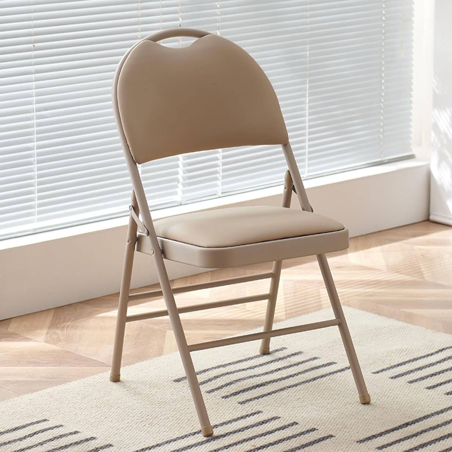 Metal Chairs -Lobby Stacking Stools,Comfortable Cushion,Durable Steel Frame,200KG high Load-Bearing,Commercial Event Seat (1-Pack)(Khaki)