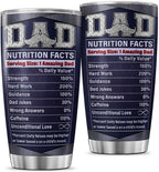 Funny Dad Nutrition Facts Tumbler 20oz, Stainless Steel Vacuum Cup with Hilarious Graphic for Father, Birthday or Father's Day Insulated Coffee Travel Mug for Dad Grandpa Husband