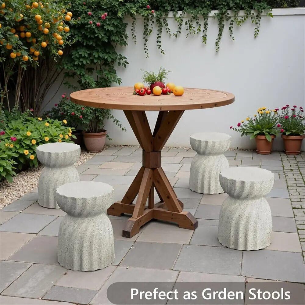 13.78x13.78x19.09 inch Contemporary Lightweight Concrete Accent Side Table Patio Hourglass Side End Table Coffee Table Accent Table Garden Stool for Living Room Office