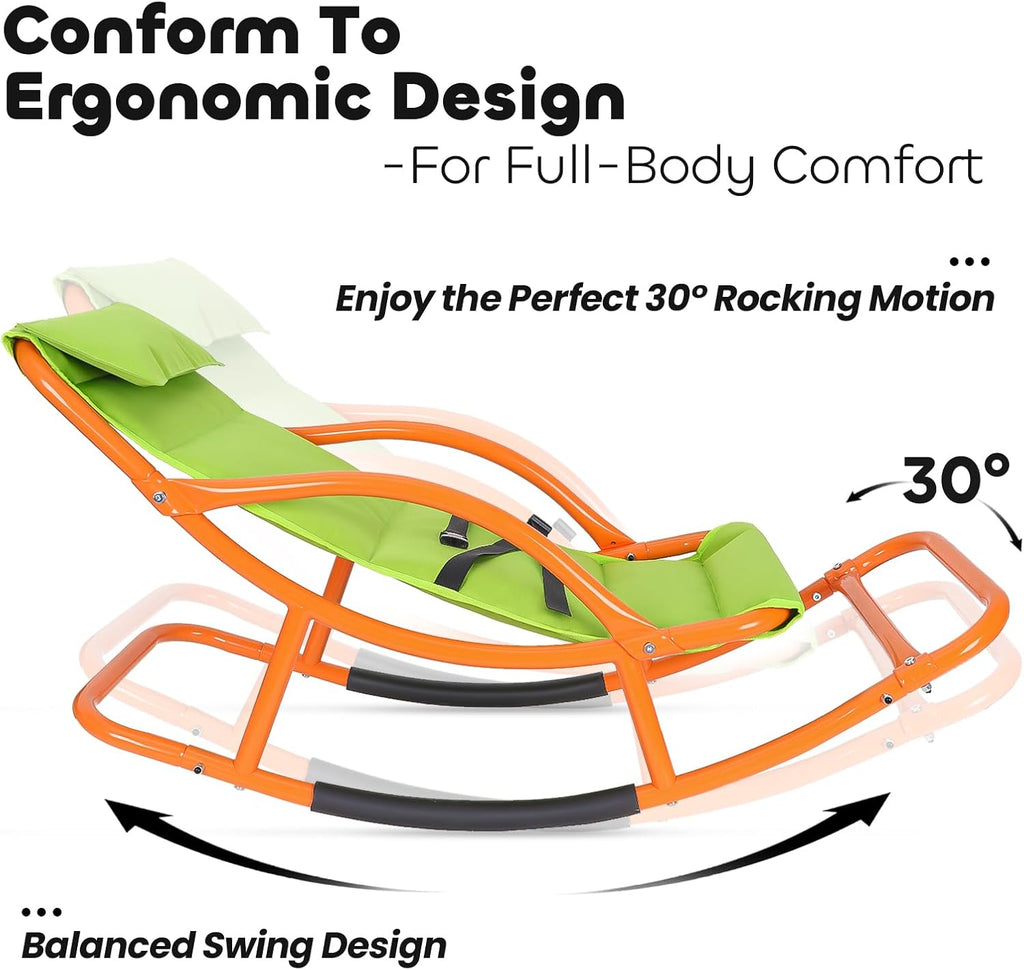 Kids Sensory Rocking Chair for Children Under 55 Inches Tall, Autism and ADHD Balance Seat Helps Kids Relax, Focus and Play, Comfortable Indoor & Outdoor Rocker for Bedroom, Nursery and Sensory Room