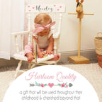 My Bambino Girl's Personalized White Wood Rocking Chair Toddler Baby Gift (You are My Sunshine)