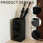 Metal Umbrella Holder, Square Freestanding Umbrella Stand Bucket Storage Indoor for Entryway, 6.3 x 6.3 x 16.3 Inch - Black