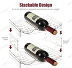Stackable Wine Rack & Water Bottle Organizer for Cabinet - 3 Tier Acrylic Holder for Countertop, Fridge, Bar, Pantry, or Office, Hold 12 Bottles