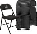 12 Pack Padded Folding Chairs, Heavy Duty Metal Frame with PU Leather Seat & Back, 350 lbs Capacity Portable Stackable Indoor Outdoor Chairs for Party Wedding Office(Black, 12 Pack)