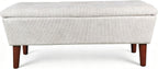 42" Rectangular Linen Ottoman Bench, Modern Low Footrest Stool with Solid Wood Tapered Legs, Multi-Use Entryway Shoe Bench & End of Bed Bench for Living Room/Bedroom