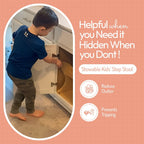 Hidden Helper Montessori Step Stool for Toddlers, Foldable Toddler Two Step Stool for Bathroom Sink & Kitchen Helper, Wooden Folding Stool for Kids Ages 2-5, Bamboo