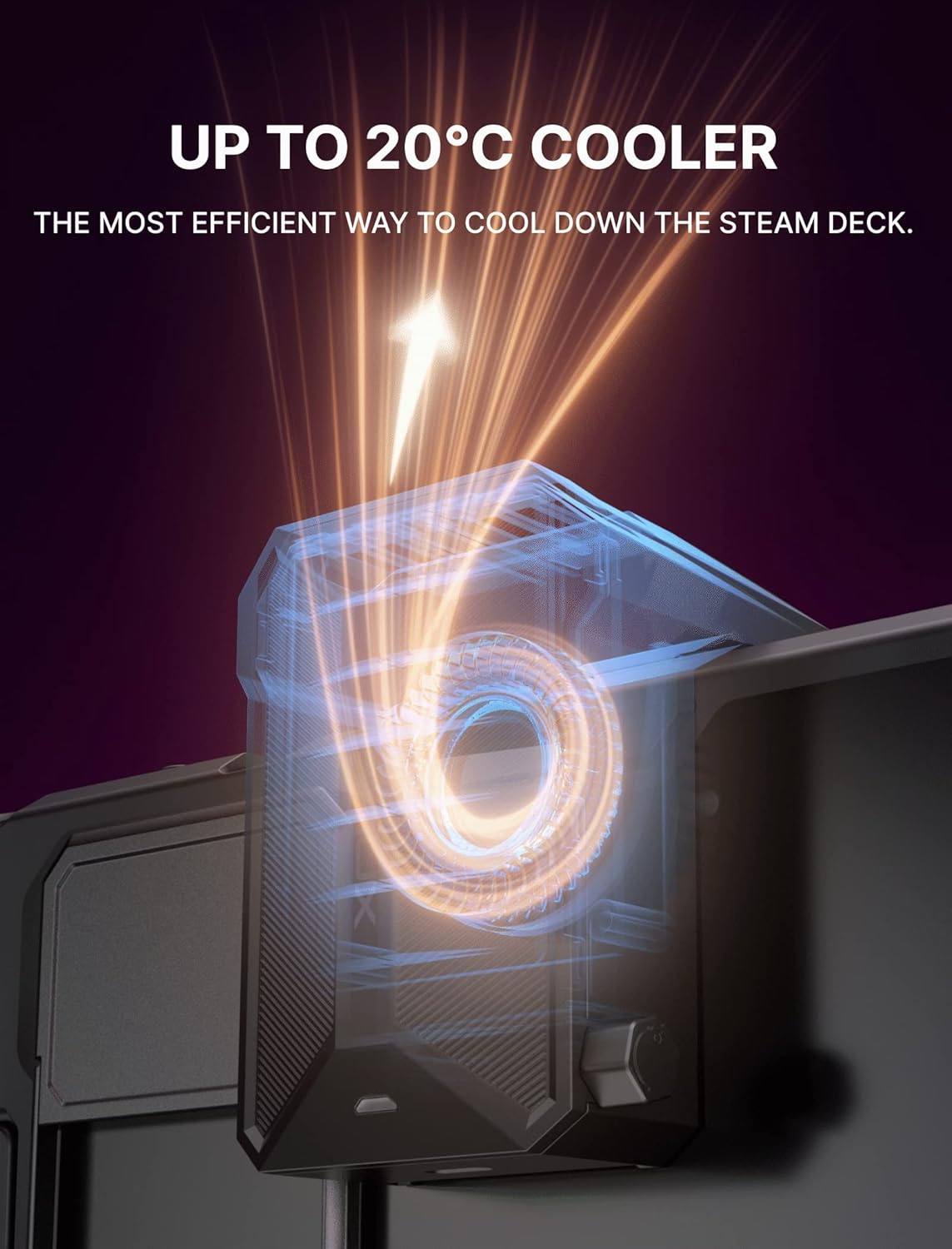 JSAUX ModCase for Steam Deck/Steam Deck OLED, PC0104 Modular Valve Steam Deck Case Include Protective Case, Face Cover, Cooling Fan, Metal Bracket and Strap - Cooler Set