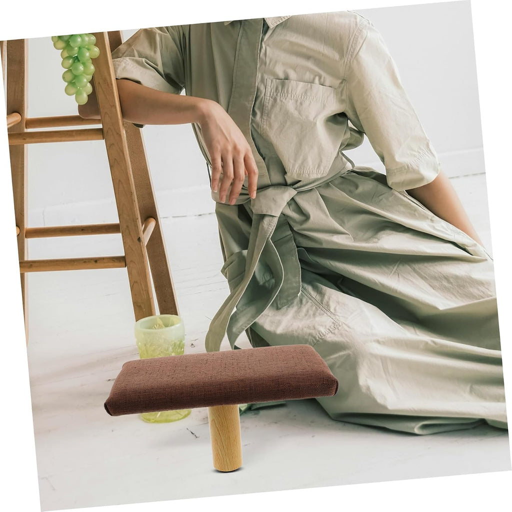 OUNONA Wooden Kneeling Bench for Meditation and Prayer with Comfortable Cotton Cloth Cushion, Portable Design Featuring Versatile Usage and Natural Elegance, for Home Decor and Office