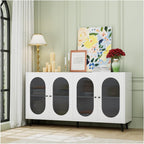 Modern Accent Sideboard Cabinet with Acrylic Doors, Freestanding Storage Cupboard Console Table for Kitchen Dining Living Room Hallway Office, Black/White,for Kitchen