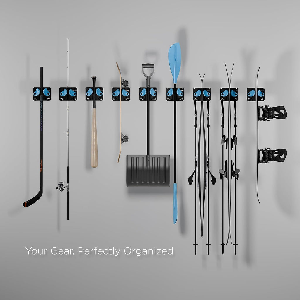 Gravity Grabber, The OG - Ski & Snowboard Wall Mount, Indoor Garage & Home Storage Organizer, Damage-Free Grip, Holds Skis/Boards/Poles/More, Space-Saving Premium Gear Rack, (Carbon 3-Pack)