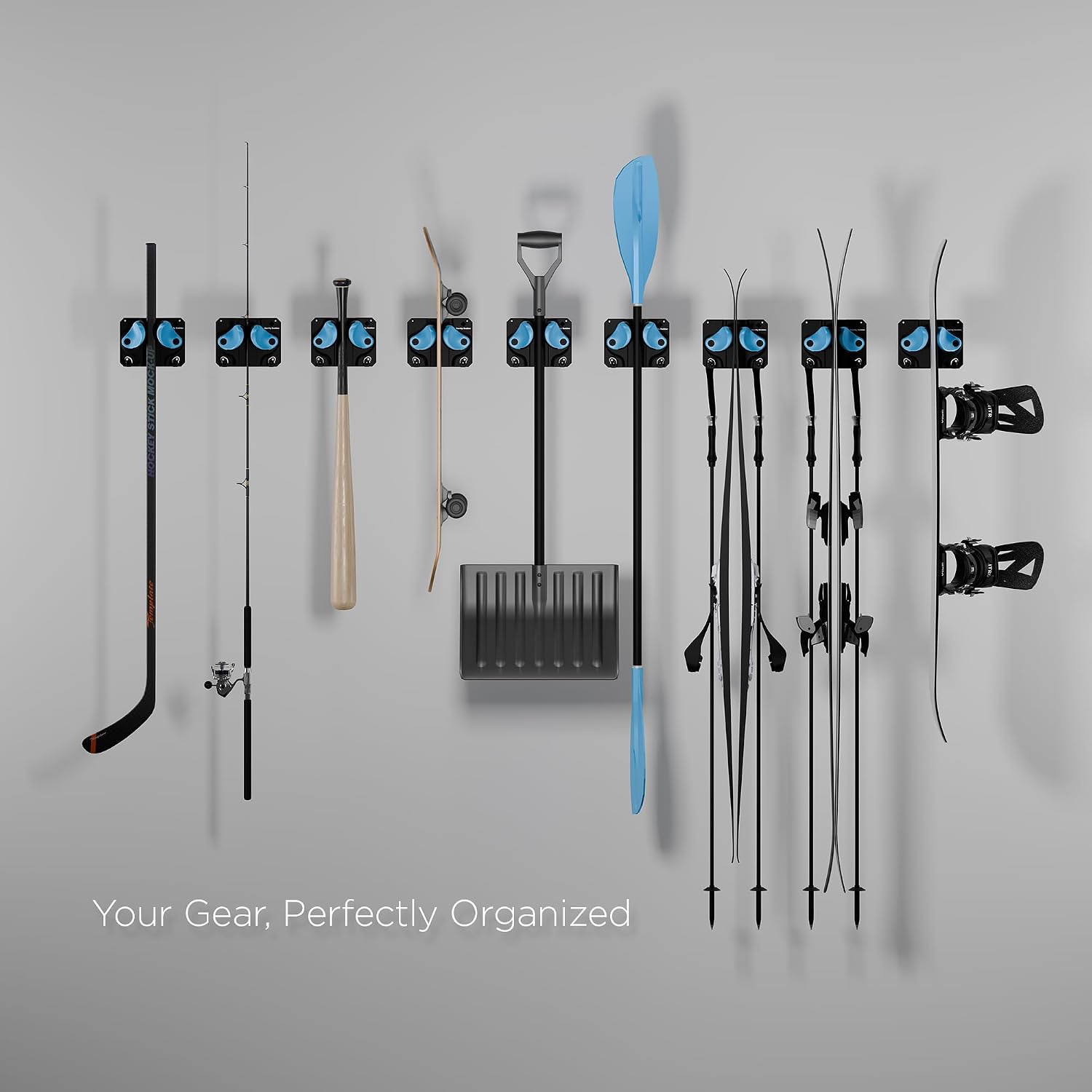Gravity Grabber, The OG - Ski & Snowboard Wall Mount, Indoor Garage & Home Storage Organizer, Damage-Free Grip, Holds Skis/Boards/Poles/More, Space-Saving Premium Gear Rack, (Carbon 3-Pack)