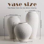 White Ceramic Vase, Large 12.6 Inch Tall Ceramic Flower Vase Home Decor, Minimalist Texture Stone White Flower Vase, Decorative Vase for Living Room Shelf Farmhouse Dining Table Centerpiece Decor