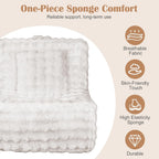 Bean Bag Chair for Adults, Giant Bean Bag Sofa with Soft Pillow, Comfy Faux Fur Fireside Beanbags with Handle for Living Room, Bedroom, Apartment, Bubble White