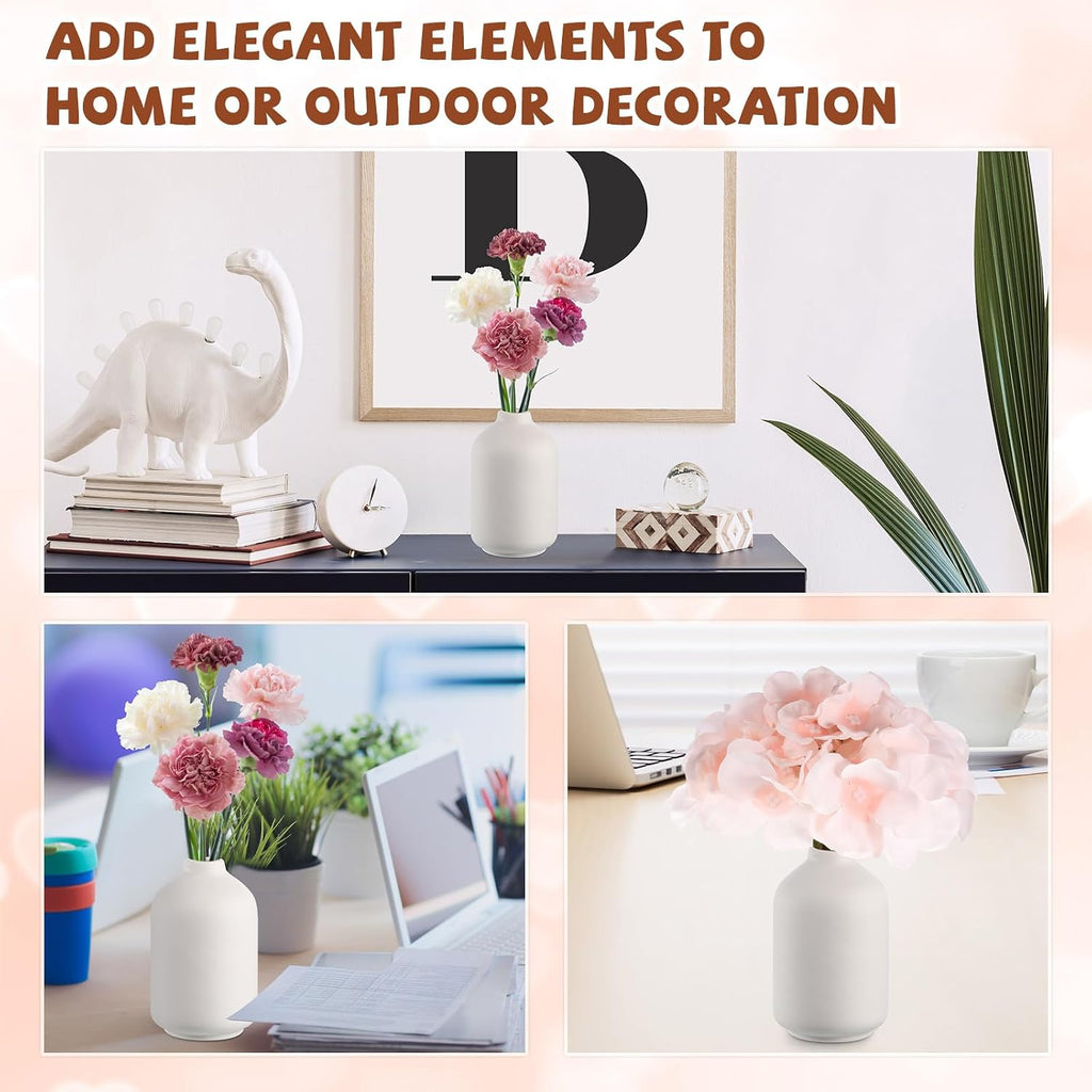 Tioncy 15 Set 5.5"*3" White Ceramic Bud Vases Bulk Boho Valentine's Day Decoration Centerpieces Small Flower White Ceramic Vases for Dry Flowers Pampas Grass Home Wedding DIY Table Decor