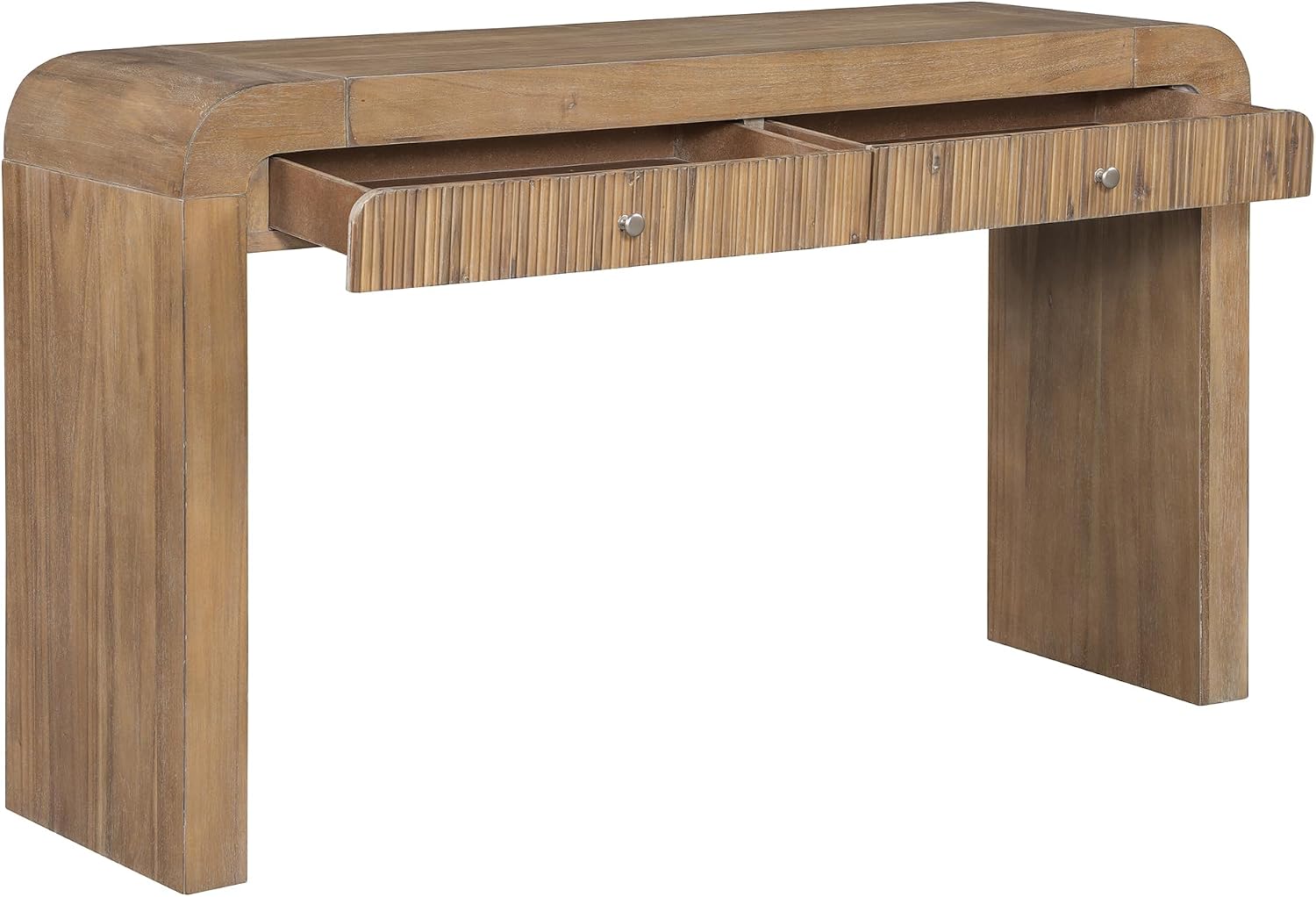Console Table, 54.3" Wood Couch Table with Drawers, Farmhouse Entryway Table for Entrance, Hallway, Living Room, Easy Assmebly, Natural
