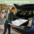 2.7ft Rectangular Folding Table for All-Occasion, Foldable Table with HDPE Tabletop and Steel Legs, Durable and Stable Small Folding Table, Perfect for Camping, Picnic, Party, Indoor & Outdoor