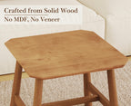 CIMOTA Solid Wood Side Table Modern Small Square End Table for Living Room Farmhouse Narrow Nightstand for Small Spaces/Bedroom/Office, Natural Finish
