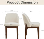 VKNOW Wooden Dining Chairs Set of 2, Upholstered Dining Room Chairs with Rubberwood Legs and Padded Seats, Kitchen Chairs for Restaurant Kitchen Living Room, Beige