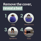CordaRoy's Plush Bean Bag - Convertible Bean Bag Chair - Machine-Washable Plush Fabric Cover - for Basement, Living Room, Game Room, Dorm & More - Full Size - Indigo | Made in The USA