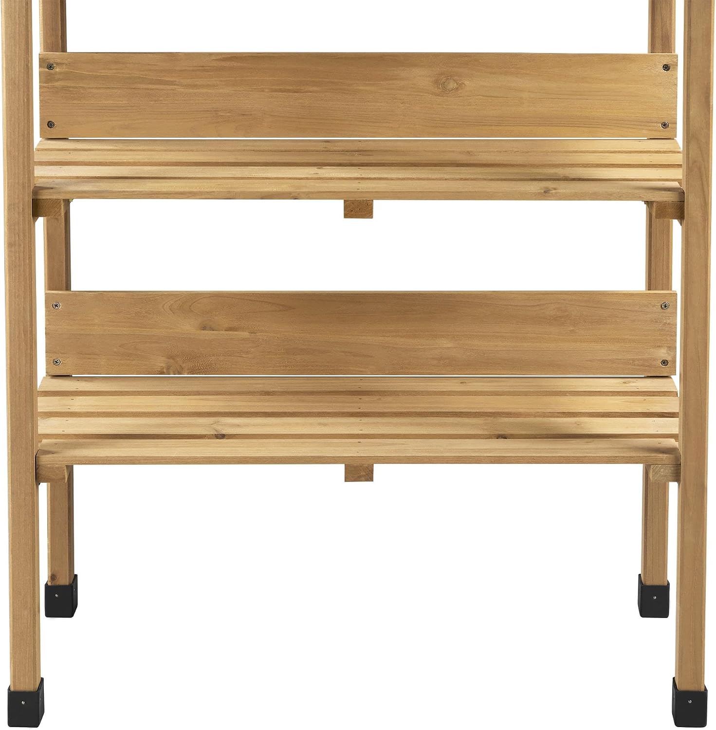 costoffs Wooden Potting Bench Table Garden Fir Wood Potting Table with Storage Shelf and Hooks, 77x37x90 cm Wood