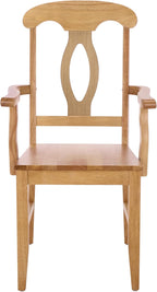 SAFAVIEH Home Collection – Hannelore Solid Wood Dining Arm Chair, Light Oak Finish, Classic Transitional Seating Design (DCH6907B)