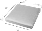 Cushion Source Chair Pad with Ties |16" x 16" x 2" Chair Cushion | Indoor/Outdoor | Multiple Sunbrella Fabric Options Available (Sunbrella Elements Cast Silver)
