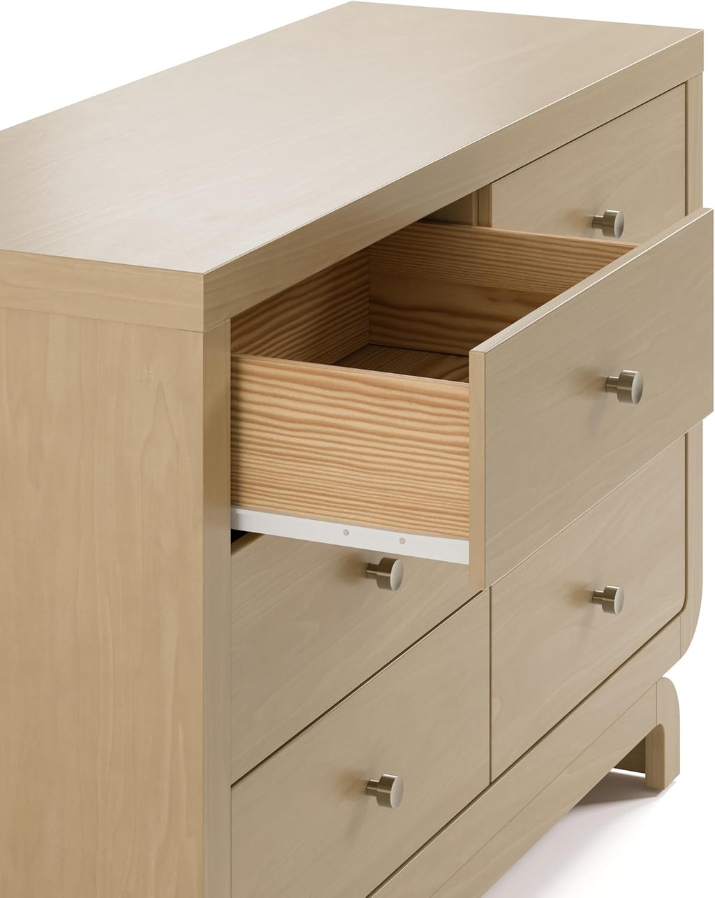 Storkcraft Santorini 6 Drawer Double Dresser, Driftwood | GREENGUARD Gold Certified, Interlocking Drawer System, Premium Wood Dresser Drawer Organizer for Nursery and Kids Bedroom