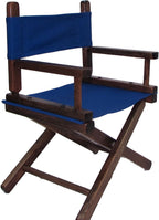 TLT Personalized Embroidered Walnut Frame Toddler's Directors Chair by Gold Medal - Royal Blue Canvas