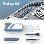 Metal Cooling Dust Cover for PS5 M.2 SSD Expansion Slot Radiator with New Vent (Gray)