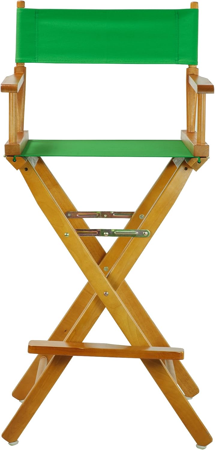 Casual Home Director's Chair ,Honey Oak Frame/Green Canvas,30" - Bar Height