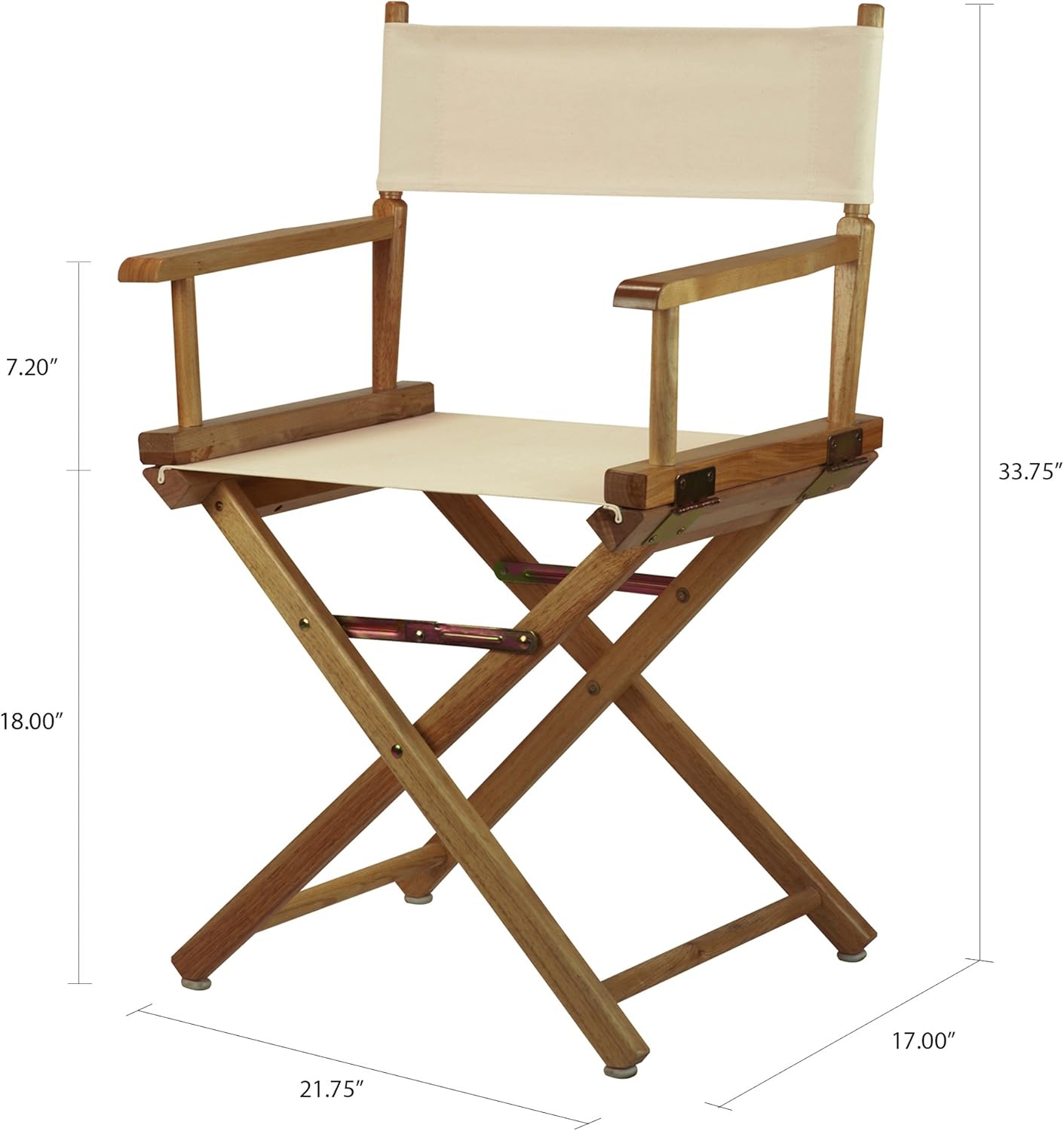 Casual Home 18" Director's Chair Natural Frame with Wheat Canvas