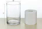 CYS EXCEL Glass Cylinder Vase (H:7" D:5") | Multiple Size Choices Glass Flower Vase Centerpieces | Hurricane Floating Candle Holder Vase